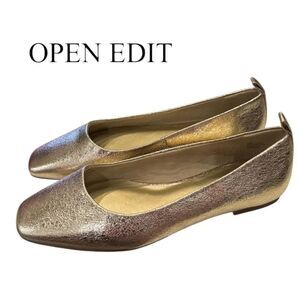 Open Edit Nordstrom Metallic Gold Women's Slip-On Flats 7.5